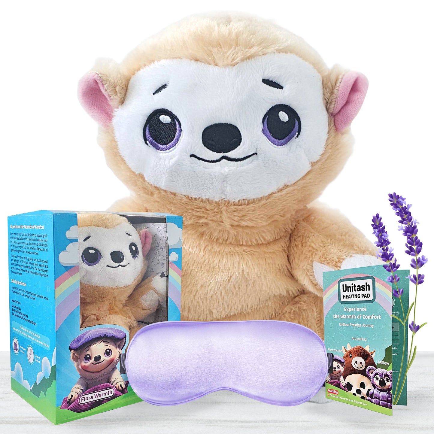 Flora Warmth Lavender Scented Plush Toy with Heating Pad & Eye Mask – Soothing Comfort for All Ages