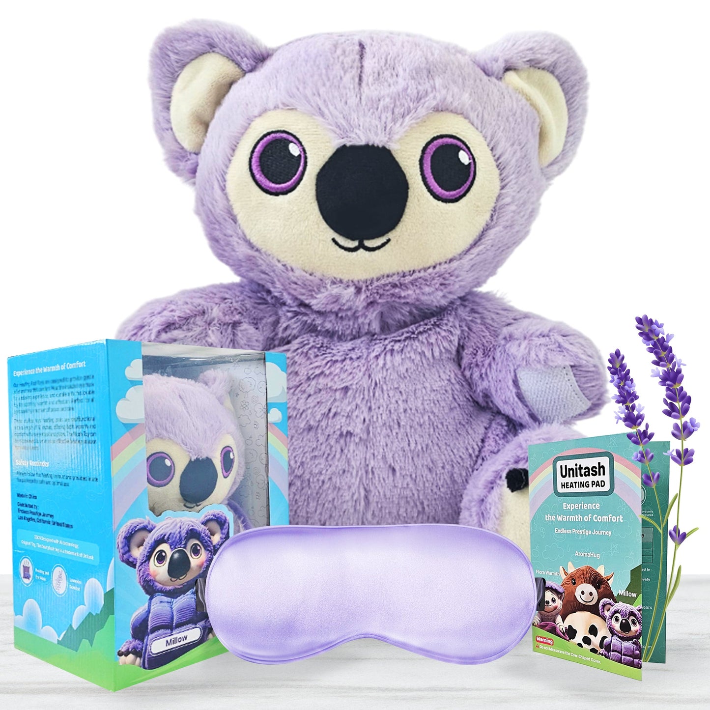 Millow Lavender Scented Plush Toy with Heating Pad & Eye Mask – Cozy Comfort for Stress Relief and Relaxation