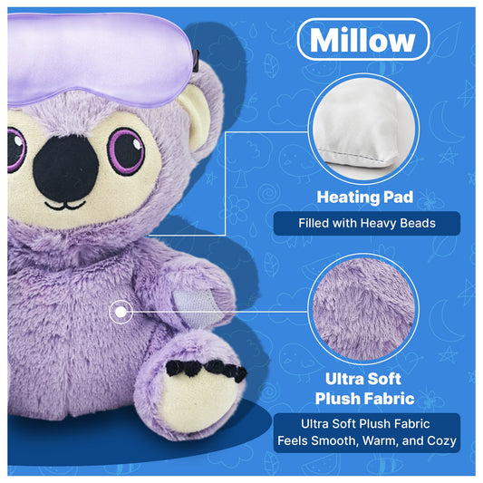 Millow Lavender Scented Plush Toy with Heating Pad & Eye Mask – Cozy Comfort for Stress Relief and Relaxation